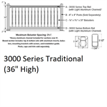 SPP 3000 Series Traditional Level Section 3' x 6' White
