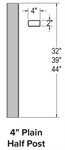 SOP 44^ Plain Newel Half Post Clay