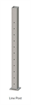 Keylink 3-1/4^ x 46^ Stair Drilled Line Post w/Plate Matte White