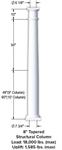 SPP 8^ Tapered Structural Column White