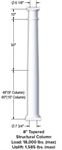 SOP 8^ x 120^ Tapered Structural Column White