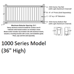 36^ x 6' Model Stair 1000 Pro Series [White]