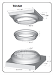 SOP 10^ Tapered Round Column Trim Set White