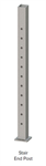 Keylink 3-1/4^ x 40^ Stair End Post w/Fittings & Welded Plate Gloss Black