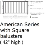 KFR American Series Level Section 3-1/2' x 6' w/3/4^ Square Balusters Tex Bronze