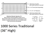 SOP 1000 Series Traditional Level Section 3' x 10' Almond