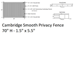 SPP 1-1/2^ x 5-1/2^ Cambridge Privacy Fence 70^ H x 8' W Section Clay
