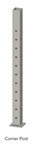Keylink 3-1/4^ x 38^ Level Corner Post w/Fittings & Welded Plate Matte Black