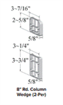 SOP 200 Series 8^ Rd. Column Wedge Set 2-pack White