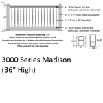 SPP 3000 Series Madison Level Section 3' x 10' White