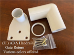 KFR (U.) Handrail Gate Return Bracket w/90° Elbow [Matte White]